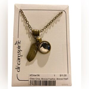 Dreamspirit feather crow necklace